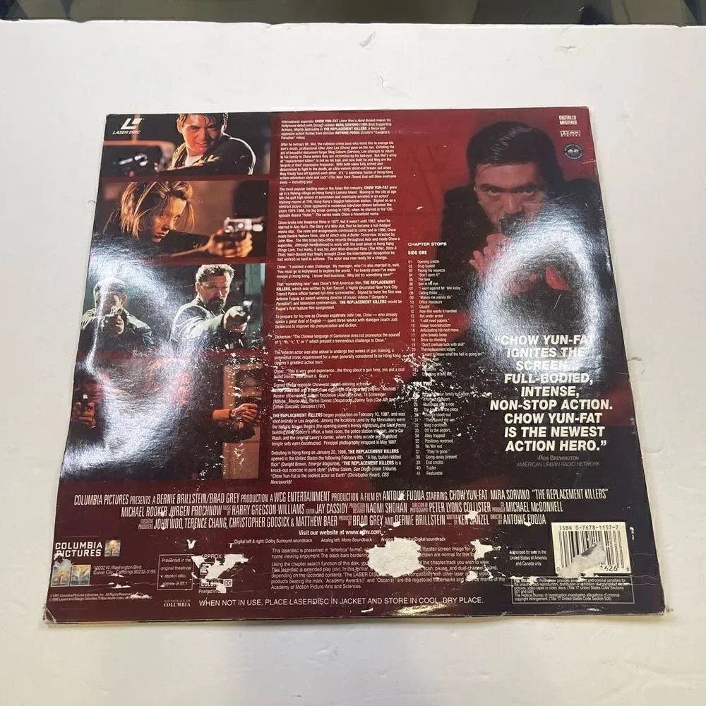 The Replacement Killers (1998) Laserdisc NTSC Widescreen John Woo Chow Yun-Fat